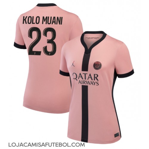 Camisa de Futebol Paris Saint-Germain Randal Kolo Muani #23 Equipamento Alternativo Mulheres 2024-25 Manga Curta